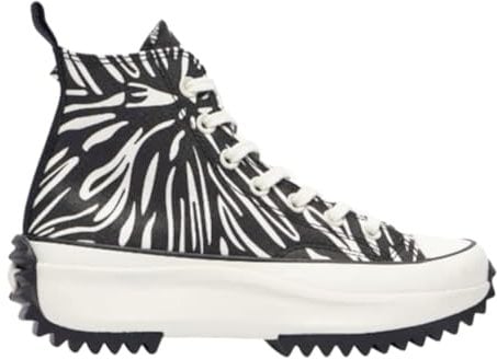Converse Herren Run Star Wander-Sneaker, hohe Form, Black/White/Zebra, 37.5 EU