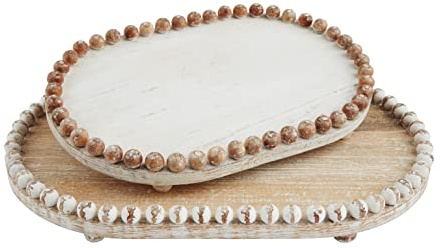Mud Pie Raised Beaded Boards, Small 8 1/2 X 12 3/4 | Large 10 1/4 X 15 1/2 White
