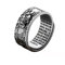 Feng Shui Pixiu Mantra Ring 99 Silver Buddhist Good Luck Amulet Mantra Double Protection Wealth Love Health Ring Gift for Men Women,Silber,Male