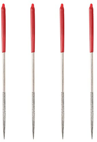XIDIT Lot de 4 limes diamantées rondes en forme de queue de rat Argenté 3 x 140 mm