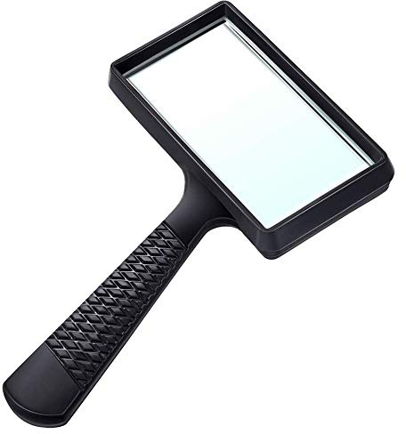 TEmkin Lupe, 10-Fach, große Handlupe, 100 mm verzerrungsfrei, Rutschfester Griff, professionelle Lupenlesung, Karten, Juwelen, Hobbys, Sehbehinderte und Geschenke für Senioren,