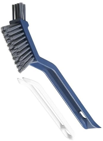 YZNLOQ Cepillo de limpieza de baño 2 en 1, 2 piezas, cepillo de limpieza de grietas, cepillo de limpieza de azulejos de cerámica con clip integrado y raspador, cepillo de limpieza multiusos para