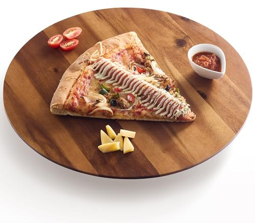 Tidita 16 Acacia Lazy Susan Organizer for Table - Wooden Lazy Susan Turntable - Wood Kitchen Turntable Storage Food for Cheese Boards, Pantry, Fridge, Countertop (Acacia Wood, 16 Inch)