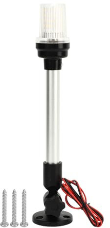 TKSE Bootsankerlicht, 12 Zoll Verstellbares Hecklicht aus PC Aluminiumlegierung, 3 Seemeilen Sichtbarkeit IP66 Wasserdicht Marine Boot Anker Lichter Für Fischerboote, Yachten, Schiffe, 12V~24V