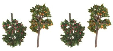 Paowsietiviity 2 Set 1/12 Puppenhaus Miniatur Apfelbaum Orange Baum für Garten Dekoration Accs