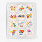 Kiwistar - Aufkleber Kinderzimmer - Set 4 - Spielzeug - selbstklebende Etiketten für Kinderkleidung für Mädchen und Jungen - kindergerechte Ordnung und Organisation im Kleiderschrank