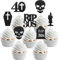 Rip 30s Deko Gothic 40. Geburtstag Party Dekorationen 24 Stück Rip 30s Cupcake Toppers Tod zu meinen dreißiger Jahren Dekorationen schwarzer Tod zu meinen 30er Jahren Dekorationen Supplies