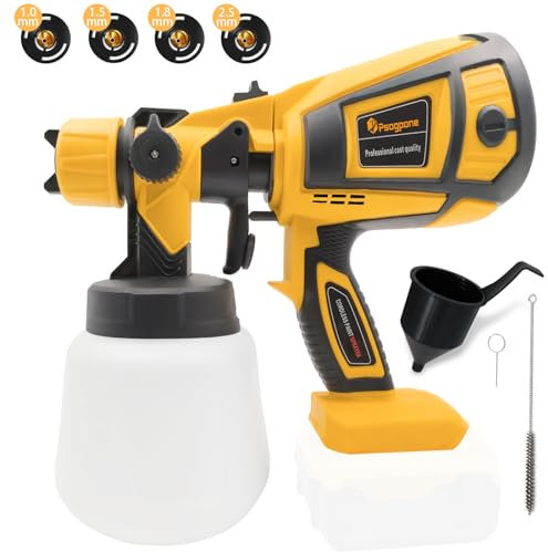 Fence Paint Sprayer for DEWALT 18V Battery, Cordless Paint Sprayer with 4 Nozzles & 3 Spray Patterns, 30000RPM HVLP Electric Spray Gun for Home Interior and Exterior Painting (Tool Only)
