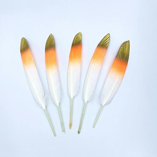 Kleine Gerade Messerfedern, 100 Stück, Farbspray, Goldverlauf, Gänsefedern, 10–15 Cm, Diy-Kunsthandwerk Feder Federn