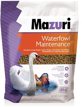 Mazuri Waterfowl Maintenance Food for Ducks & Geese | 5 Pound (5 LB) Bag
