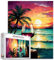 Landscape 1000 Piece Jigsaw Puzzles for Adults Red Wine Cup Painting Jigsaw Puzzle Tropical Seascape at Sunset 1000 Pieces Puzzles Game Home Wall Decor DIY Craft Green Coconut Tree Puzzle Art(Red)