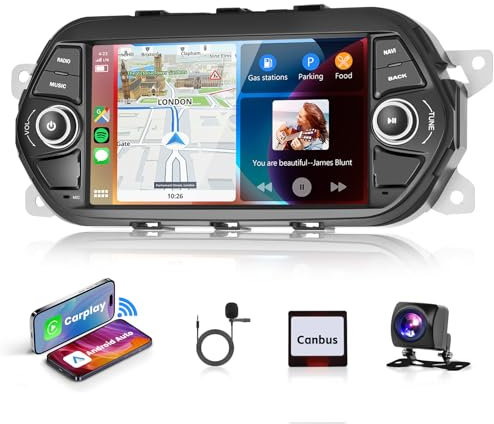 Podofo Android 13 Autoradio per FIAT TIPO EGEA 2015 2016 2017 Carplay Android Auto,2G&64G,Touchscreen da 7 Stereo Navi/Wifi GPS Bluetooth FM/RDS Radio con telecamera posteriore AHD/CANBUS