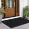 LEKEEPGO Fußmatte Innen und Außen 80x120cm, rutschfeste Fußmatte Outdoor, Fussmatte Aussen Gummi, Schmutzfangmatte Waschbar, Fussmatten Haustür, Fußabtreter Außen Drainage, Schwarz