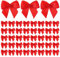 200 Stück Klein Rote Satinschleifen, 2,5 × 2,5 cm Mini Schleife Kleine Dekoschleife Niedliche kleine Satinschleifen Satinband Schleifen zum Nähen schleifen weihnachtsbaum für DIY Handwerk Party Deko