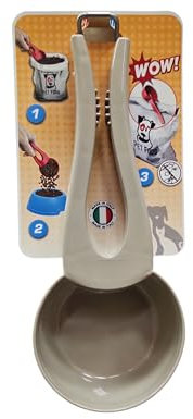 Clip Croq Dosatore per Croccantini Cane con Pinza Chiudi Sacco. Crocchette Cane/Crocchette Gatto - Pratica Paletta Dosa Versa e Chiudi Pacco.