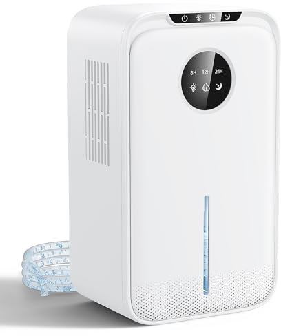 Deshumidificador 2500ML, Deshumificadores de Humedad Electrico, Temporizador 24H, con Pantalla LCD, Auto Apagado, 7 Luces de Colores, 650ML/día Ideal para Apartamento,Baño