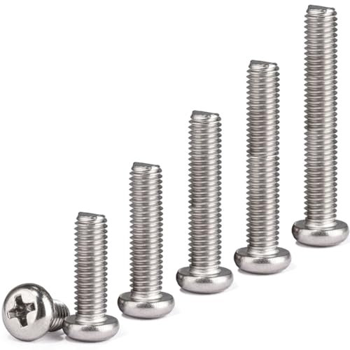 Acmerota M3.5 Electrical Socket Screws, Pack of 50 Mixed 20 25 30 35 40MM Long M3.5 Electrical Machine Screw Stainless Steel Screws for Wall Plate Light Switch and Plug Sockets