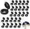 100 Pcs Black Screw Caps, Plastic Caps For Screws, Hinged Fold Over Caps Rubber, For M4 Screws