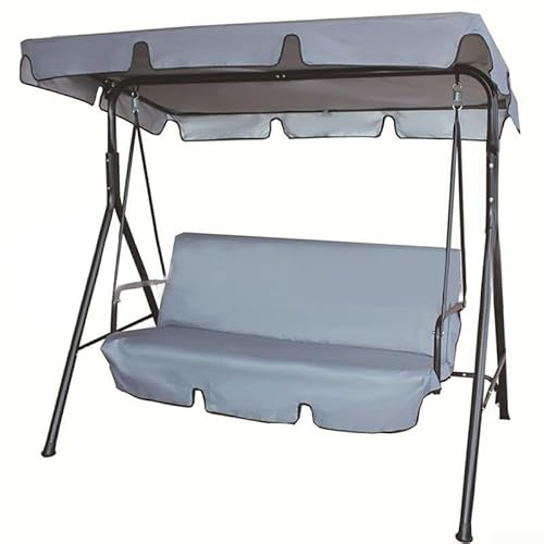 Schaukelstuhl-Überdachung und Sitzbezug, Anti-UV-Oxford-Tuch, staubdichte Gartenstuhl-Oberseite und Sitzbezug, für Balkon, Veranda, Hof, Gartenschaukel, Grau