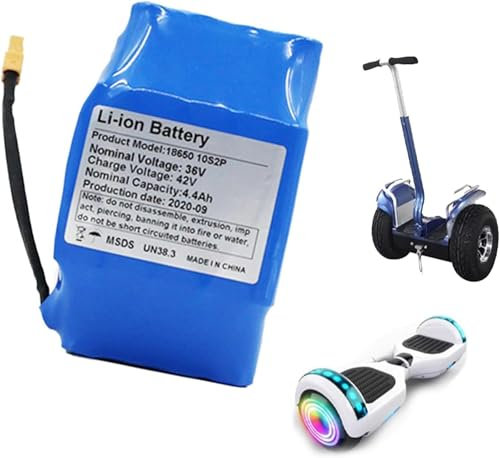 HTDRE Batterie Lithium-ION Haute capacité 36 V 4 400 mAh pour Hoverboard, Compatible avec Prise XT60, 10S2P