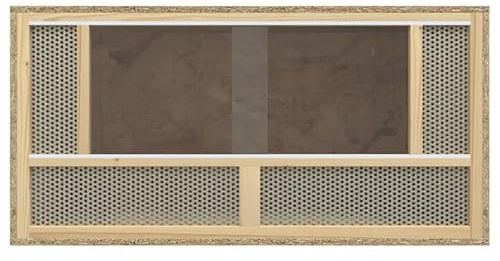 Terrarium en bois 80 x 40 x 40 cm pour petits animaux avec verre et acier, enclos durable pour reptiles et rongeurs, idéal pour les habitats naturels