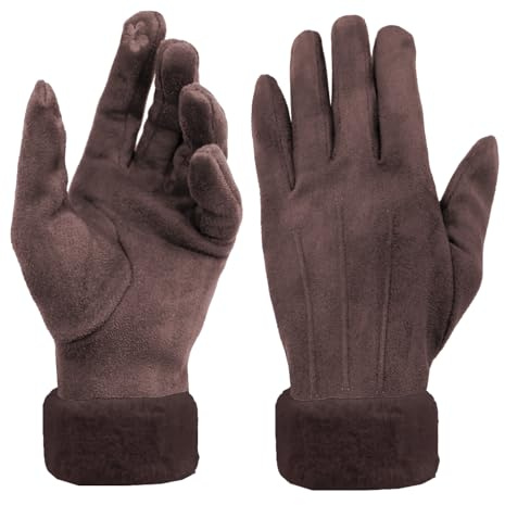 Van Der Rich ® - Pelzhandschuhe Taktile Handschuhe - Damen (Schokolade)