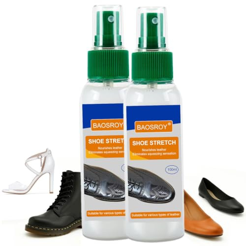 BAOSROY Dehnungsspray Schuhe,Shoe Stretch Spray,Shoe Stretch Dehnungsspray,Lederdehnungsspray,Lederdehner-Spray weitet enge Lederschuhe, Schuhdehner beseitigt Druckstellen,gegen drückende Schuhe