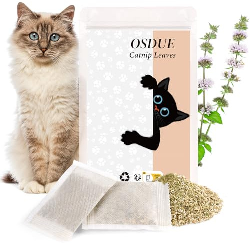 OSDUE Multipack Katzenminze, 16x2g, Nur Catnip Blüten und Blätter, Katzenminzenmischung, für Katzenspiele, Auffüllen Von Katzenspielzeug Katzen Kissen Catnip Ball