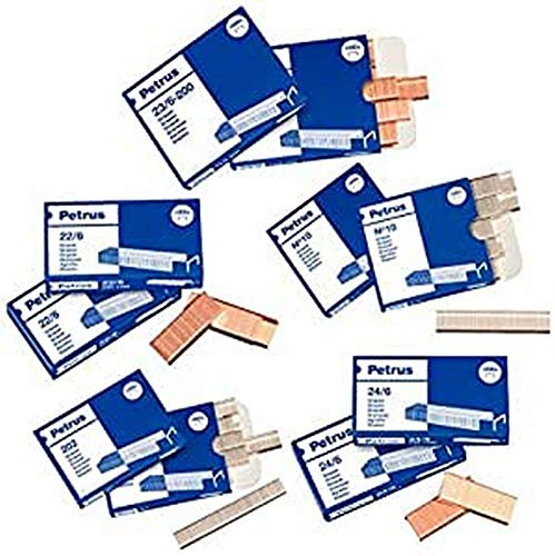 Grapas petrus n 26 (23/10) cobreada para grapadora 1600 caja de 1000 unidades