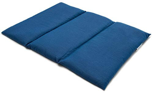 Giraffenland 3-Kammer 40x30cm Leinsamenkissen (Bio Stoff enzianblau) Wärmekissen, Körnerkissen