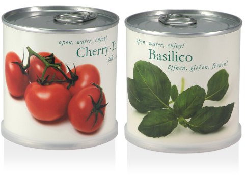 MacFlowers Blumen in der Dose Geschenk Set Cherry Tomato - Basilico