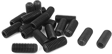 sourcing map 20pcs M8 x 20 mm Vis sans tête à pointe creuse noir douilles hexagonales