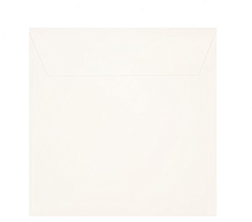 Paper24 25 quadratische Briefumschläge 155 x 155 mm Haftstreifen Elfenbein (Creme-Weiß) 120 g/qm Hochzeitsumschläge für Einladungen