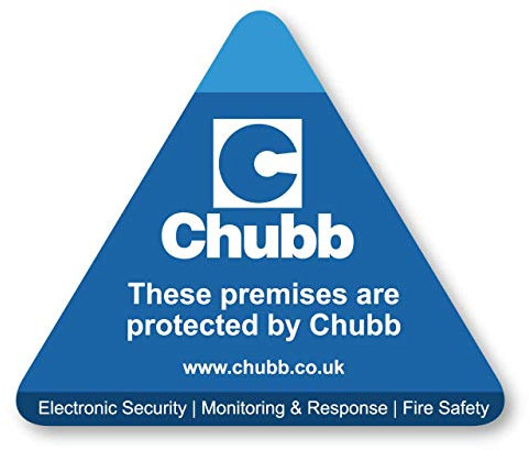 Protected by Chubb Triangular Alarm Window & Door Stickers (5)