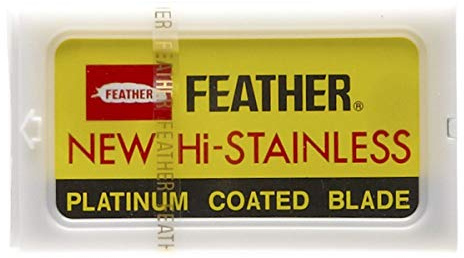 Shaving Factory Feather Edelstahl zweischneidige Sicherheits-Rasierklingen, 1er Pack (1 x 10 Stück)