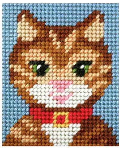 Orchidea ORC.9729 | Zweigart Canvas Tabby Cat Beginner Tapestry MiniKit 17x20½cm
