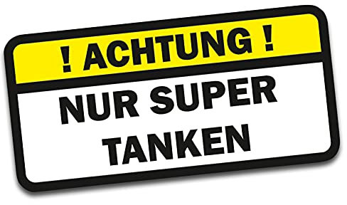 Finest-Folia UG ! Achtung ! NUR SUPER TANKEN Aufkleber Tankdeckel Warnung PKW Kraftstoff Tank R006 (1)