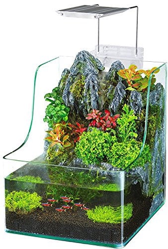 Penn-Plax AquaTerrium Planting Tank – Hydroponic Aquarium with Integrated Filter System for Live Plants and Fish – 1.85 Gallons