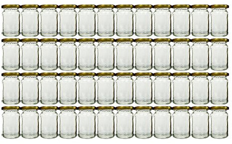 hocz 24 x Vorratsgläser-Set mit Schraub-Deckel Deckelfarbe Gold Füllmenge 107 ml Rundgläser Einmachgläser Marmeladengläser Honig, Gläser, Portionsgläser, Probiergläser, Imker