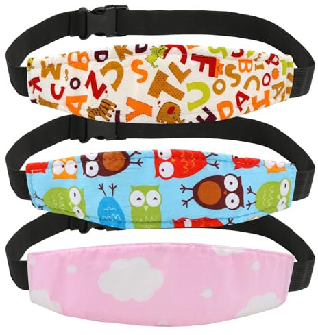 Kesote 3 Soporte Seguridad para Cabeza de Niños Cinturón Ajustable para Silla de Coche Correa de Seguridad para el Asiento del Coche