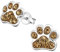 Laimons Mädchen-Ohrstecker Ohrringe Kinderschmuck Hundepfote Pfote mit Glitzer aus Sterling Silber 925 (Braun)