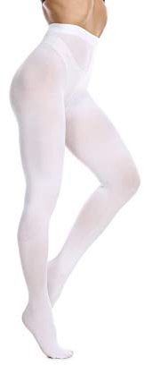 Frola Dames Collants Semi-opaques Lisses Pantalon Collant à Pieds Microfibre Souple Contour Collants de Femmes 80 DEN(S-M,Blanc)