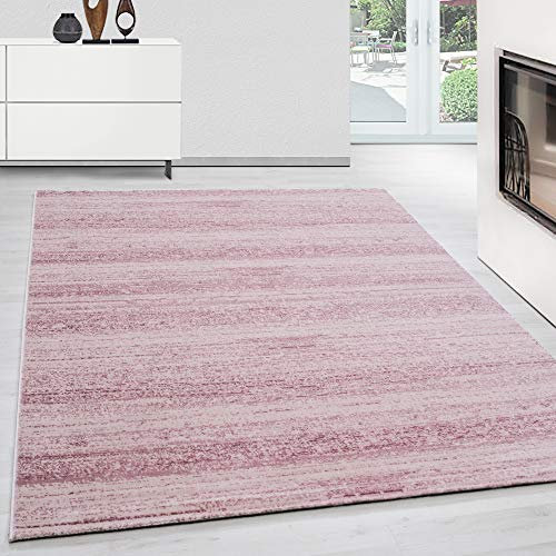 Teppium Tapis Salon Moderne Tapis Chambre Rose-1 80 x 150 cm - Tapis à Poils Courts, a Poil Ras, Unicolor - Monochrome Moelleux et Doux - Tapis Cuisine Moquette Salle de Sejour