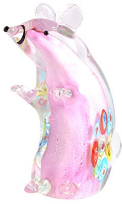 LONGWIN handgefertigte Glasfigur, Maus, mundgeblasen Kunst, Tierskulptur, Heimdekoration, Geschenk-Idee