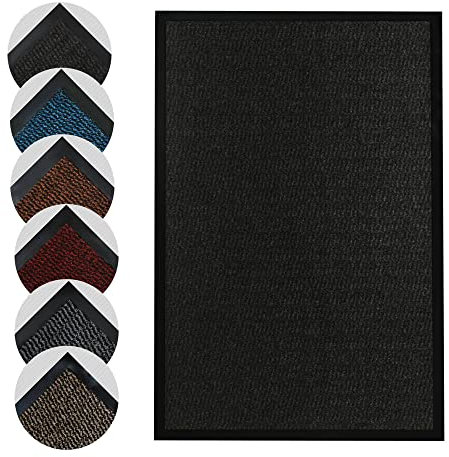 Homatz Door Mat Indoor Outdoor - Heavy Duty Rubber, Floor and Kitchen Mats - Non Slip, Washable and Dirt Trapper Doormats Super Absorbent Rug Multicolor Barrier Matts (Anthracite, 40x60cm)