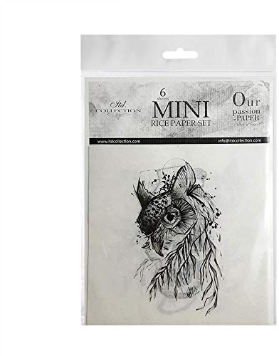 ITD Collection - Mini Papier de Riz Set de Création (6 Feuilles), Découpage de Papiers de Riz pour Le Scrapbooking et Le Bricolage, Multicolore 14,8 x 14,8 cm (RSM012)- HS code 48021000