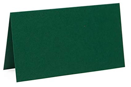 Paper24 je 25 farbige Blanko Tischkarten, Platzkarten 5x9 cm in Dunkelgrün