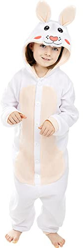 Funidelia | Hasen Onesie Kostüm für KInder für Jungen und Mädchen Größe 10-12 Jahre Tiere - Farben: Bunt, Zubehör für Kostüm - Lustige Kostüme für deine Partys