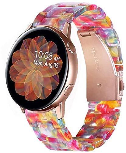 Miimall Bracelet en Résine pour Samsung Galaxy Watch 5 Pro 45mm/5 40mm 44mm, 20mm Bande de Remplacement pour Samsung Galaxy Watch 4 40mm 44mm/4 Classic 42mm 46mm/Active 2 40mm 44mm -Coloris