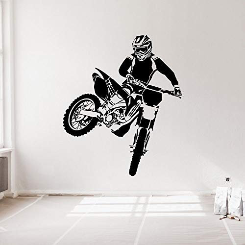 Zdklfm69 WandSticker Wandtattoos Motocross Bike Sport Wand Vinyl Aufkleber Kunst Motorrad Aufkleber für Haus- und Hoteldekoration 57x67cm
